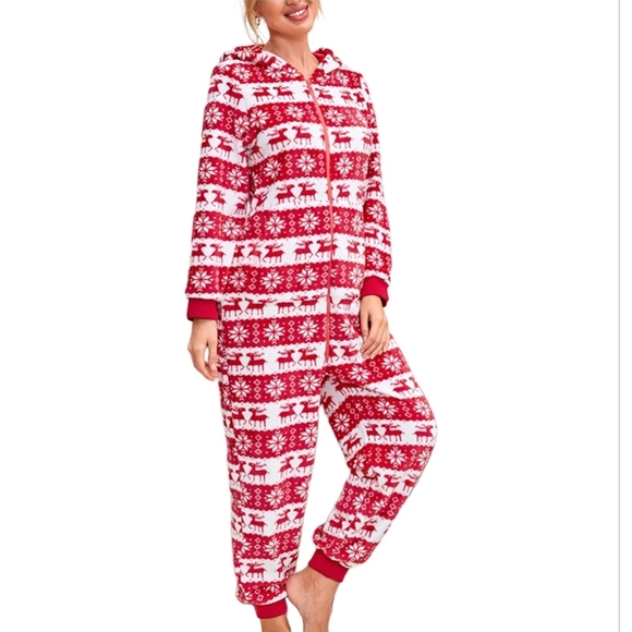 Christmas raindeer Fleece onsie - Picture 1 of 6